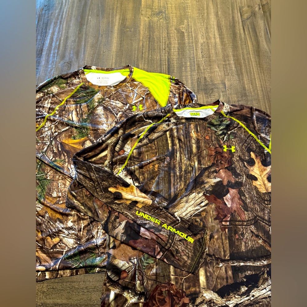 Under Armour Long Sleeve T Shirt Men's Sz 2XL Real Tree Xtra Heat Gear Bundle